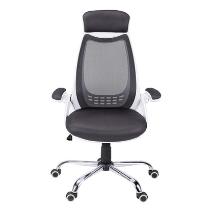 Gray Black and Silver Adjustable Height Swivel Rolling Executive Office Chair HomeRoots