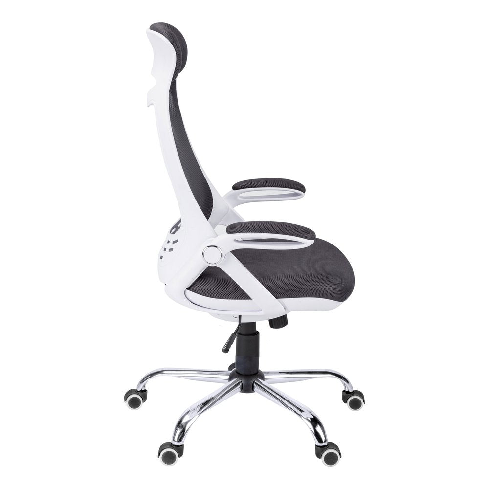 Gray Black and Silver Adjustable Height Swivel Rolling Executive Office Chair HomeRoots