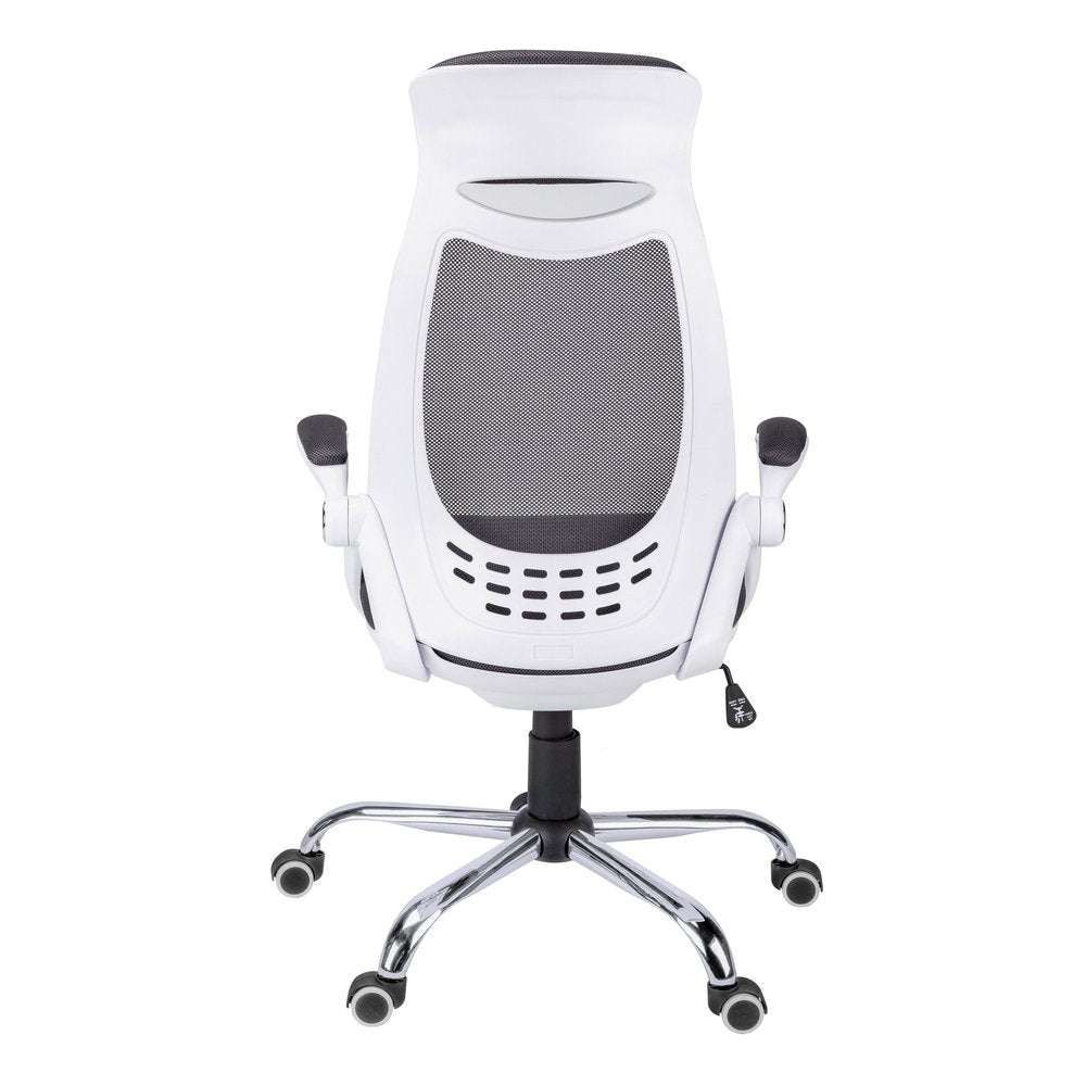 Black Polyester Seat Swivel Adjustable Executive Chair Mesh Back Plastic Frame HomeRoots