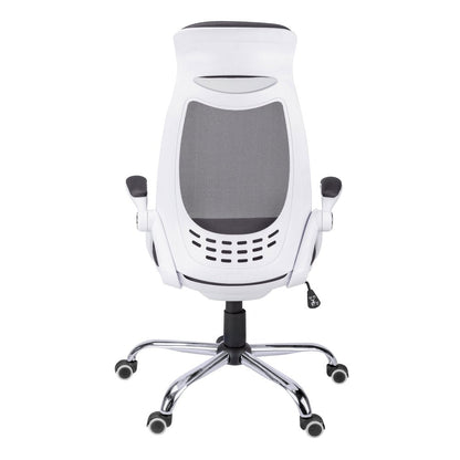 Black Polyester Seat Swivel Adjustable Executive Chair Mesh Back Plastic Frame HomeRoots