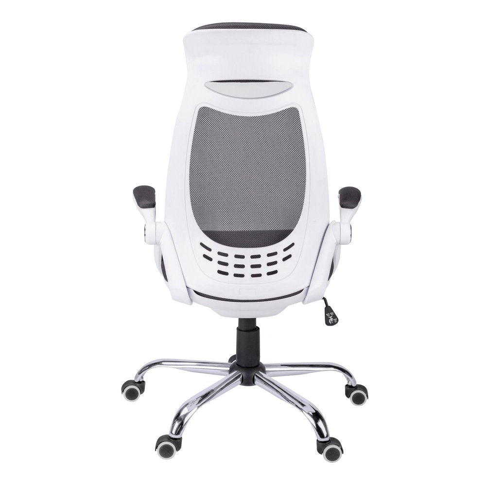 Gray Black and Silver Adjustable Height Swivel Rolling Executive Office Chair HomeRoots