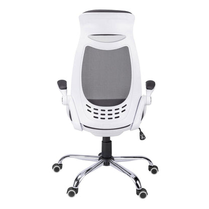 Gray Black and Silver Adjustable Height Swivel Rolling Executive Office Chair HomeRoots