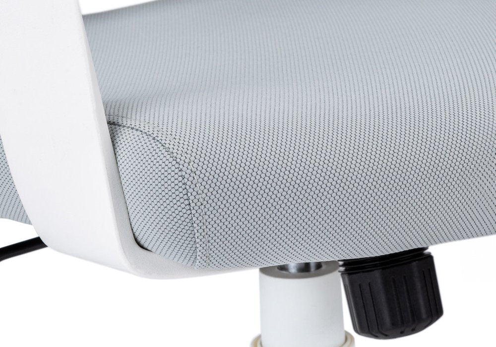 Gray Fabric Tufted Seat Swivel Adjustable Executive Chair Fabric Back Plastic Frame HomeRoots