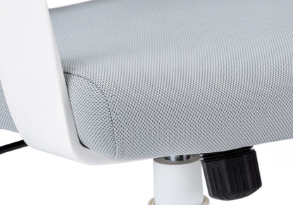 Gray Fabric Tufted Seat Swivel Adjustable Executive Chair Fabric Back Plastic Frame HomeRoots