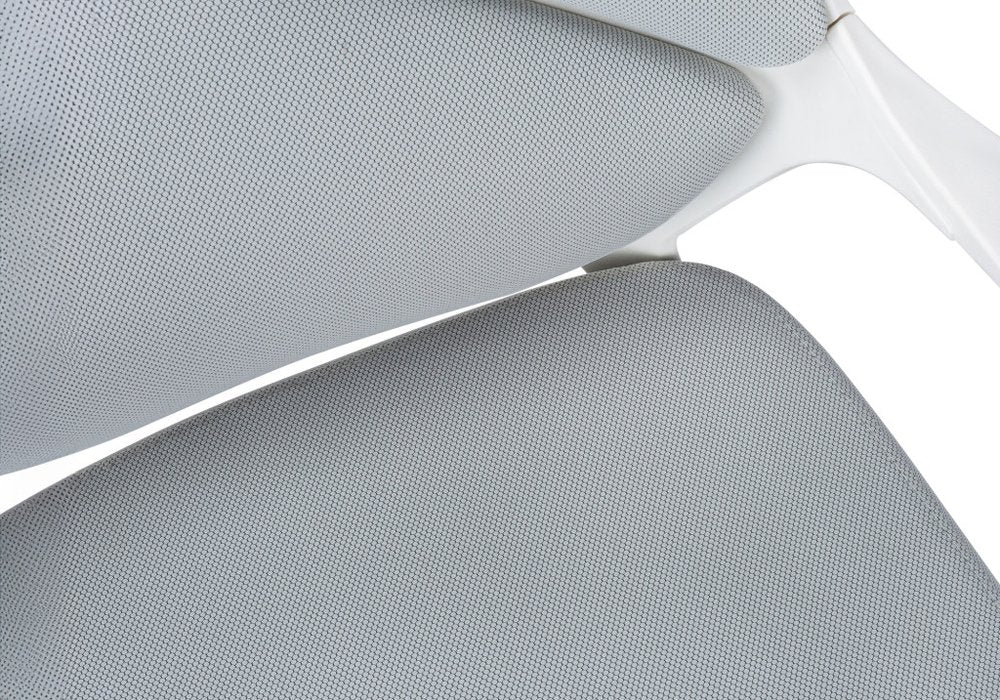 Gray Fabric Tufted Seat Swivel Adjustable Executive Chair Fabric Back Plastic Frame HomeRoots