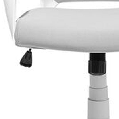 Gray and White Adjustable Height Swivel Rolling Executive Office Chair HomeRoots
