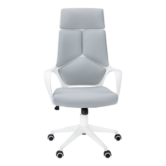 Gray Fabric Tufted Seat Swivel Adjustable Executive Chair Fabric Back Plastic Frame HomeRoots