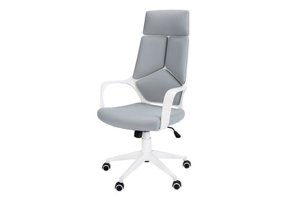 Gray Fabric Tufted Seat Swivel Adjustable Executive Chair Fabric Back Plastic Frame HomeRoots