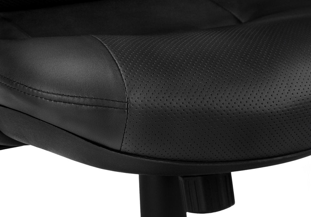 Black Adjustable Swivel Fabric Rolling Executive Office Chair HomeRoots