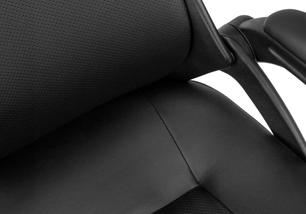 Black Adjustable Swivel Fabric Rolling Executive Office Chair HomeRoots