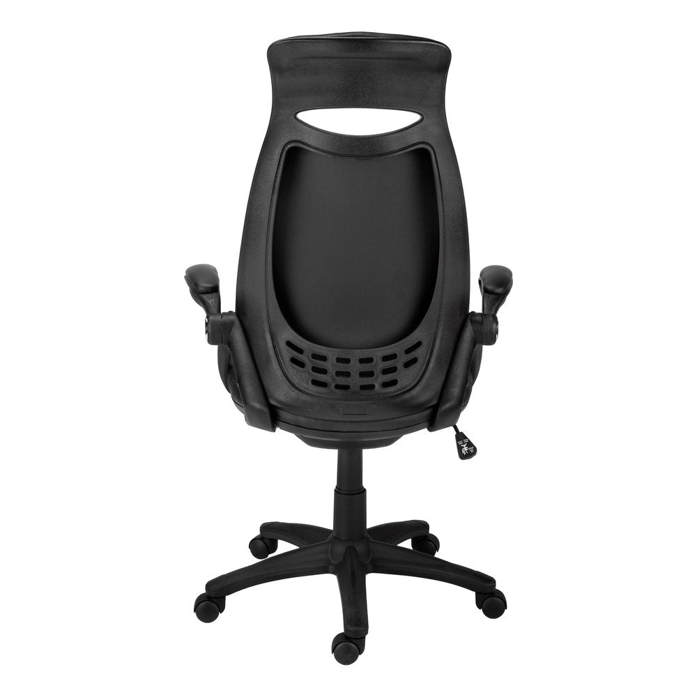 Black Adjustable Swivel Fabric Rolling Executive Office Chair HomeRoots