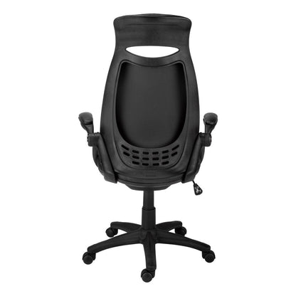 Black Adjustable Swivel Fabric Rolling Executive Office Chair HomeRoots