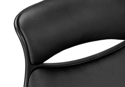 Black Adjustable Swivel Fabric Rolling Executive Office Chair HomeRoots