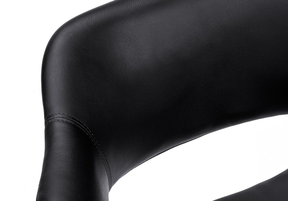 Black and Silver Adjustable Swivel Faux Leather Rolling Office Chair — view 7