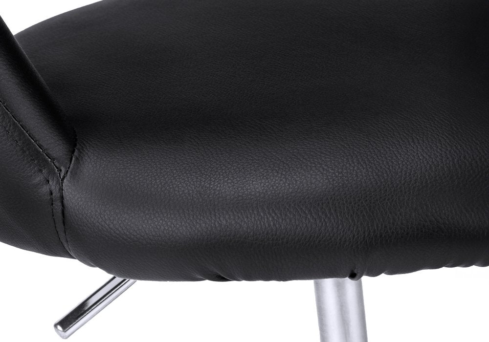 Black and Silver Adjustable Swivel Faux Leather Rolling Office Chair HomeRoots