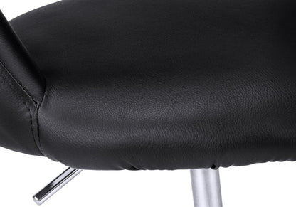 Black and Silver Adjustable Swivel Faux Leather Rolling Office Chair HomeRoots
