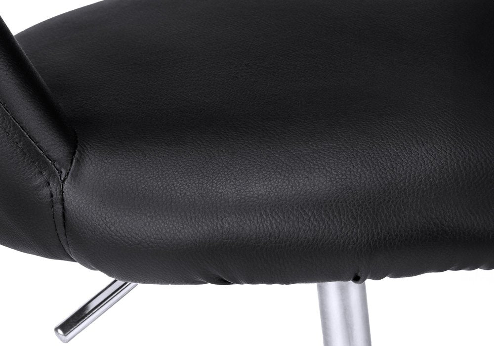 Black and Silver Adjustable Swivel Faux Leather Rolling Office Chair — view 8