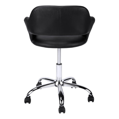 Black and Silver Adjustable Swivel Faux Leather Rolling Office Chair HomeRoots