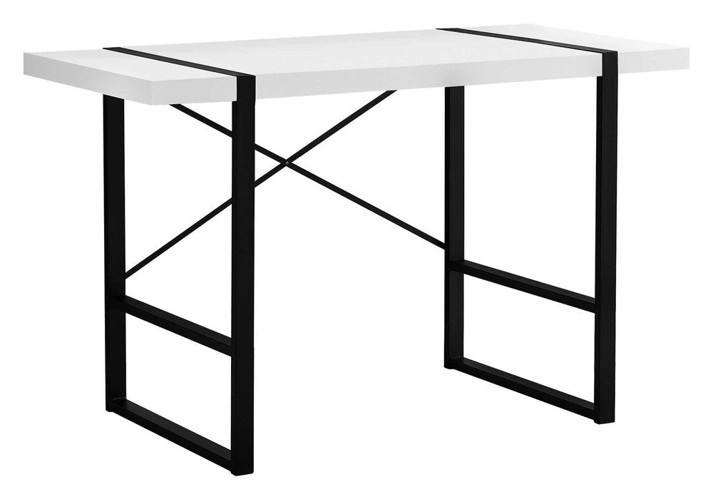 49" White and Black Computer Desk HomeRoots