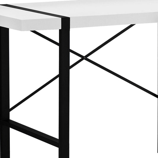 49" White and Black Computer Desk HomeRoots
