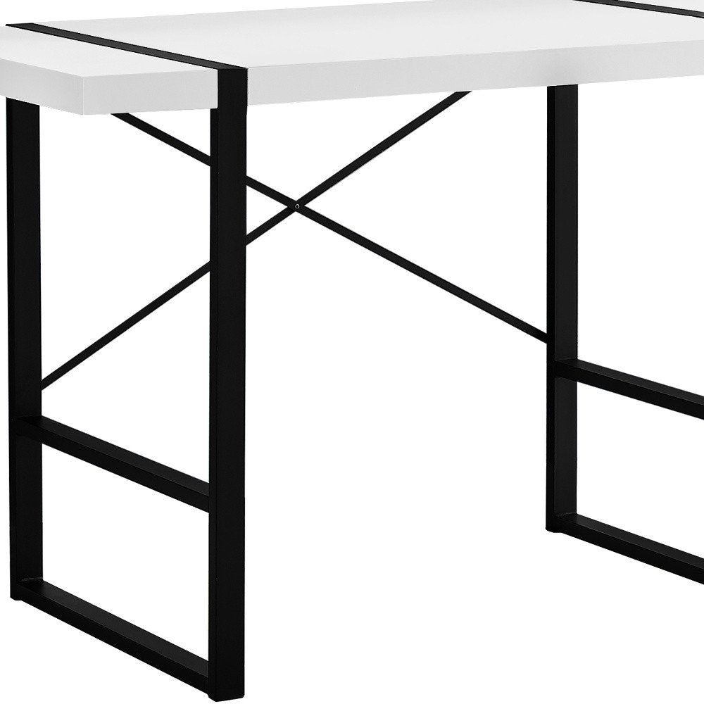 49" White and Black Computer Desk HomeRoots