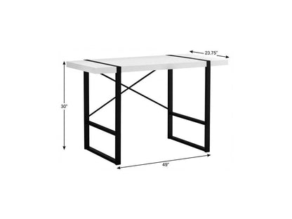 49" White and Black Computer Desk HomeRoots
