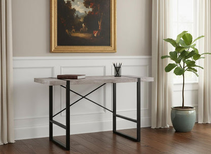 49" Taupe and Black Computer Desk HomeRoots