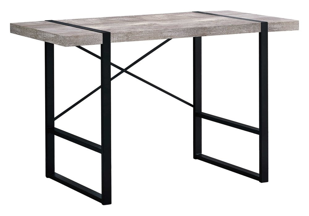 49" Taupe and Black Computer Desk HomeRoots