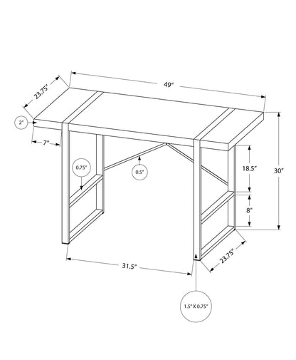 24" Taupe and Black Computer Desk - FurniFindUSA