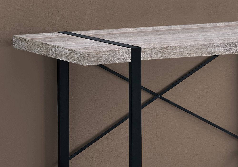 49" Taupe and Black Computer Desk HomeRoots