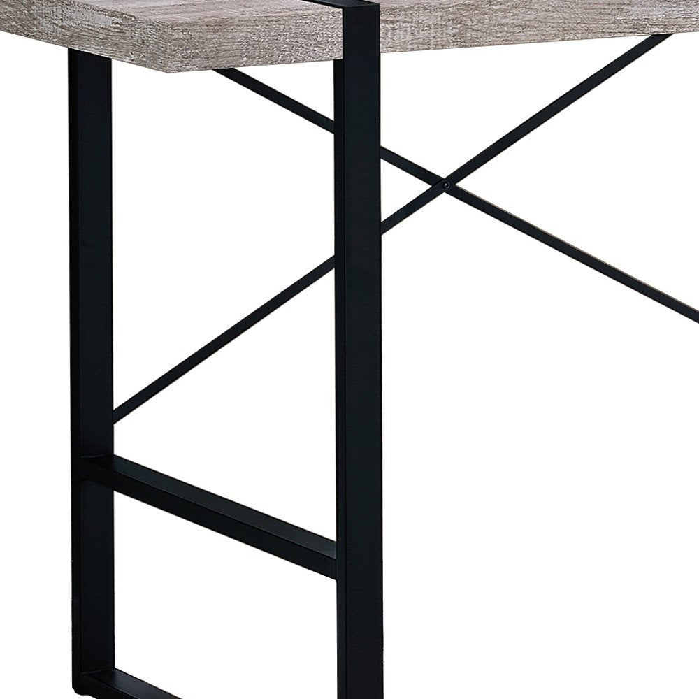 49" Taupe and Black Computer Desk HomeRoots