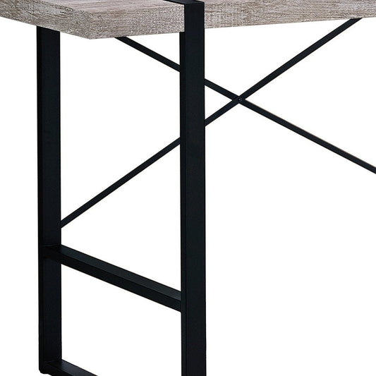 49" Taupe and Black Computer Desk HomeRoots
