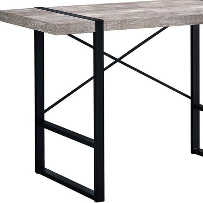 49" Taupe and Black Computer Desk HomeRoots