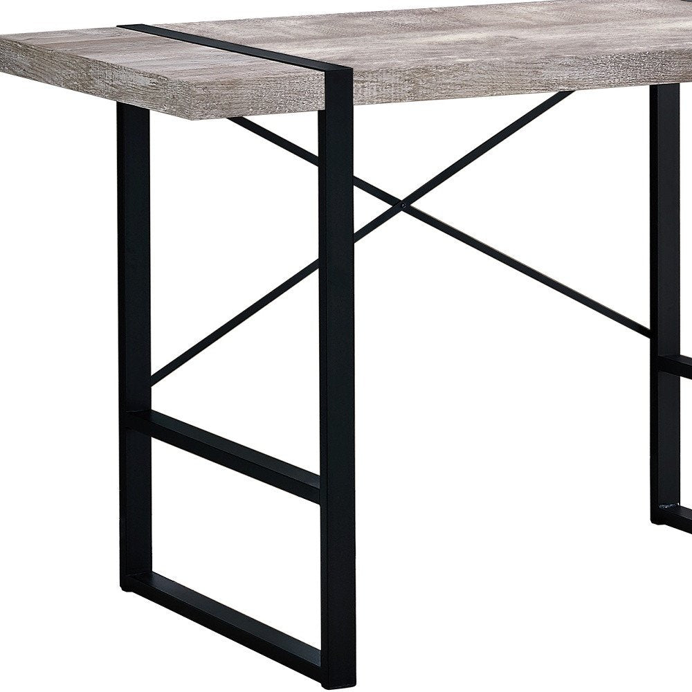 49" Taupe and Black Computer Desk HomeRoots