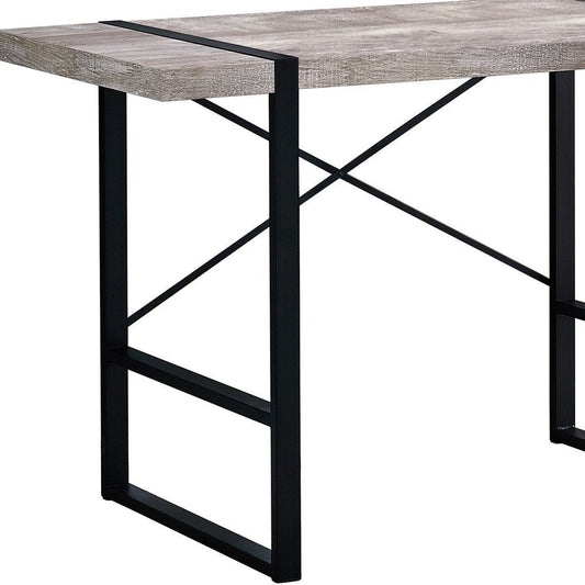 49" Taupe and Black Computer Desk HomeRoots