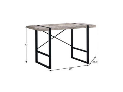 49" Taupe and Black Computer Desk HomeRoots