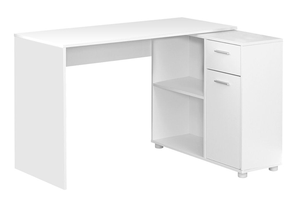 46" White L Shape Computer Desk With Two Drawers HomeRoots