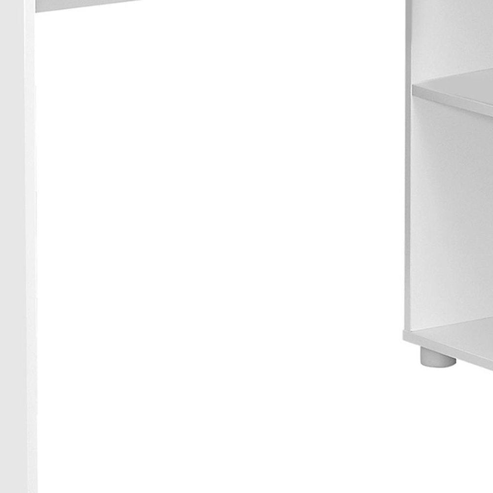 46" White L Shape Computer Desk With Two Drawers HomeRoots