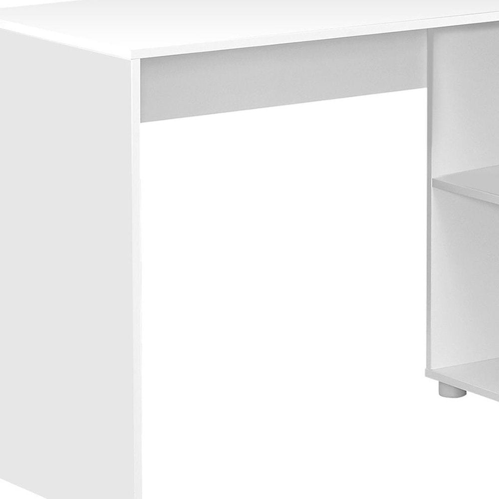 46" White L Shape Computer Desk With Two Drawers HomeRoots