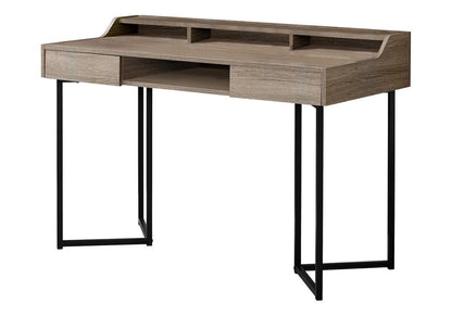 48" White and Silver Writing Desk With Two Drawers HomeRoots