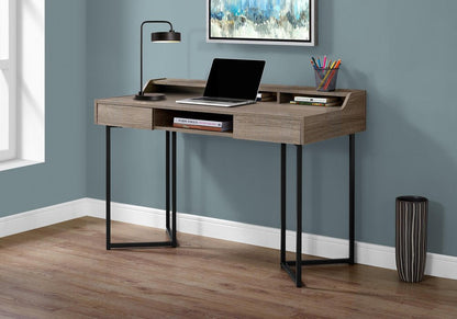 48" White and Silver Writing Desk With Two Drawers HomeRoots
