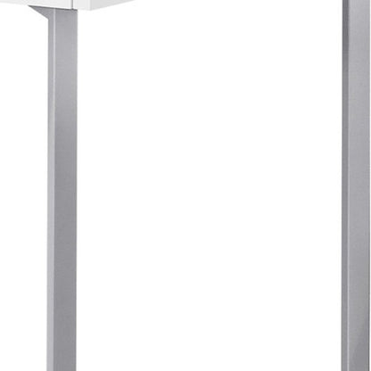 48" White and Silver Writing Desk With Two Drawers HomeRoots
