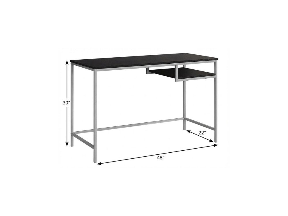 48" White and Silver Computer Desk HomeRoots