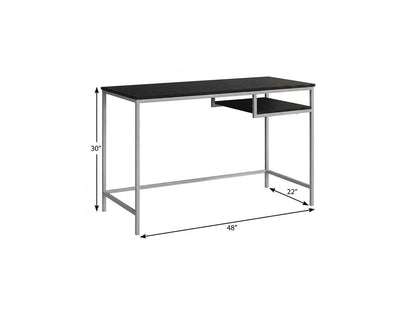 48" White and Silver Computer Desk HomeRoots