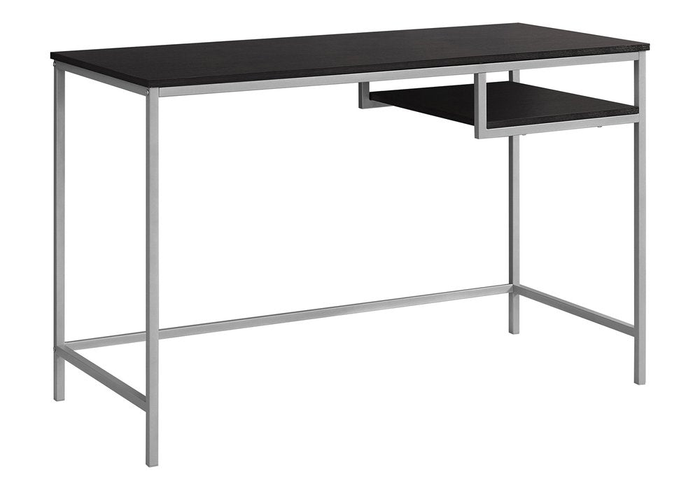 48" White and Silver Computer Desk HomeRoots