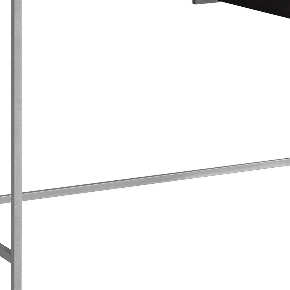 48" White and Silver Computer Desk HomeRoots