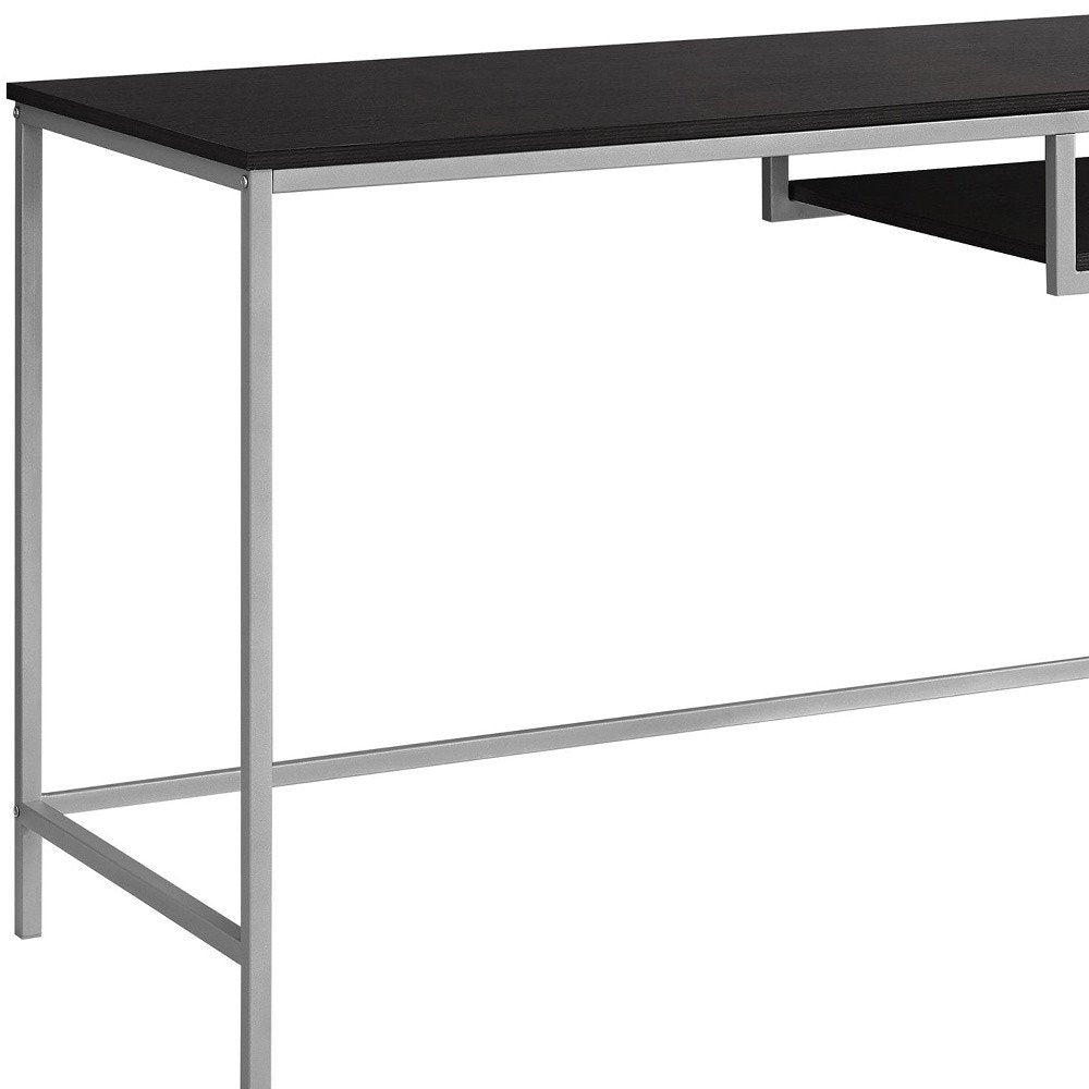 48" White and Silver Computer Desk HomeRoots