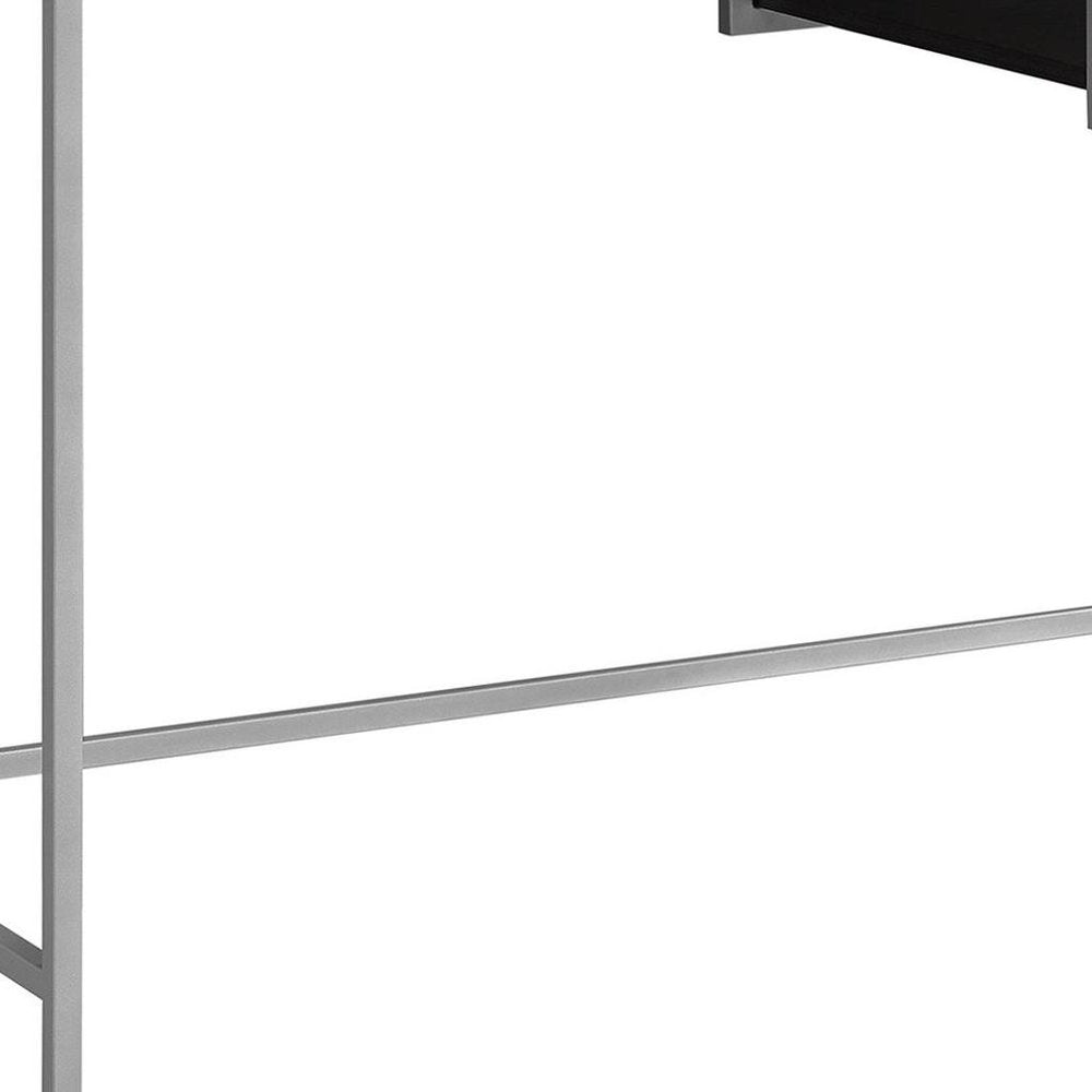 48" White and Silver Computer Desk HomeRoots