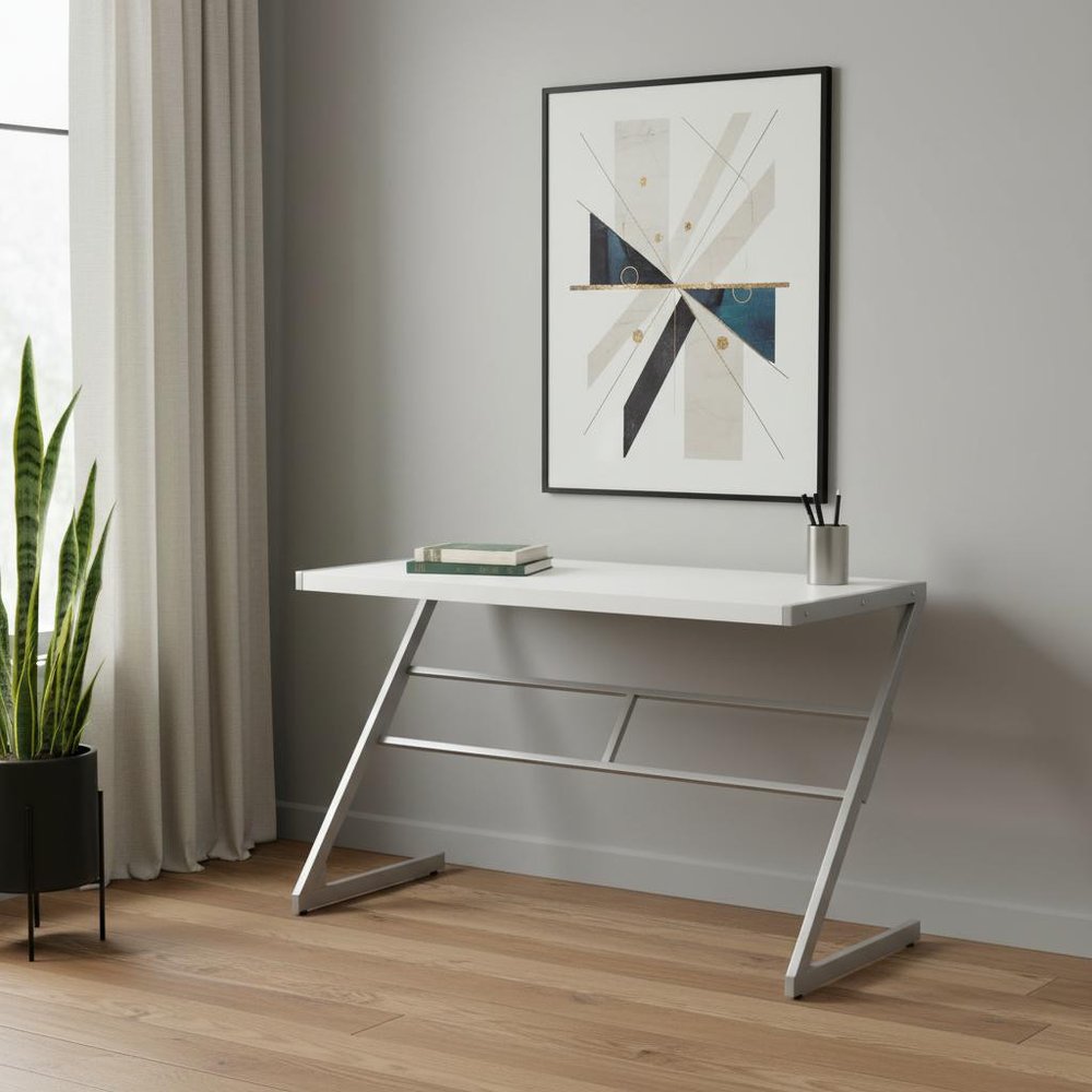 48" Taupe and Black Computer Desk HomeRoots