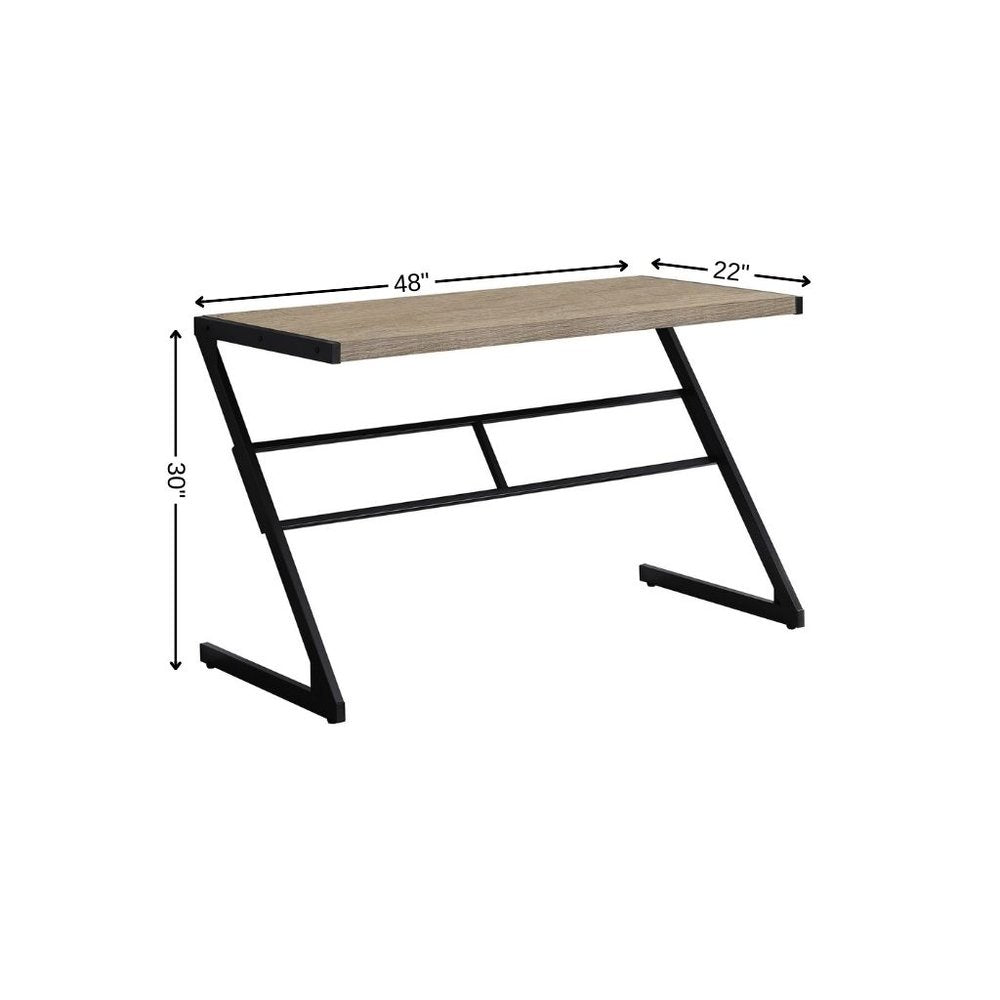 48" Taupe and Black Computer Desk HomeRoots